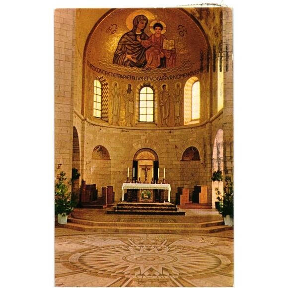 Jerusalem Mount Zion Basilica Dormition Abbey Ira Apsis Nave Anderscher Postcard - Picture 1 of 2